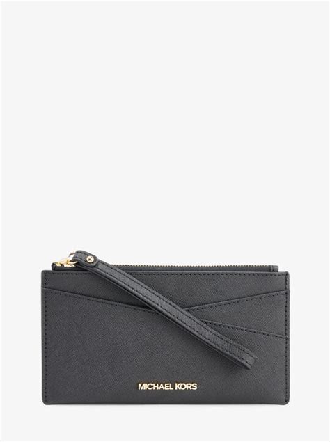 michael kors honey perforated saffiano leather wristlet|Jet Set Medium Saffiano Leather Crossover Wristlet .